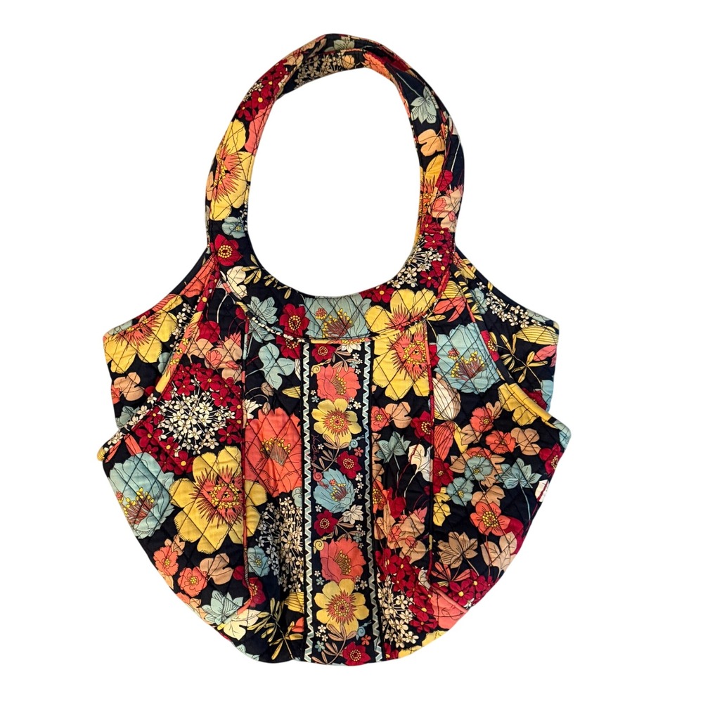 Vera Bradley Symphony in Hue Floral Quilted Hobo Bag Womens Large Multi